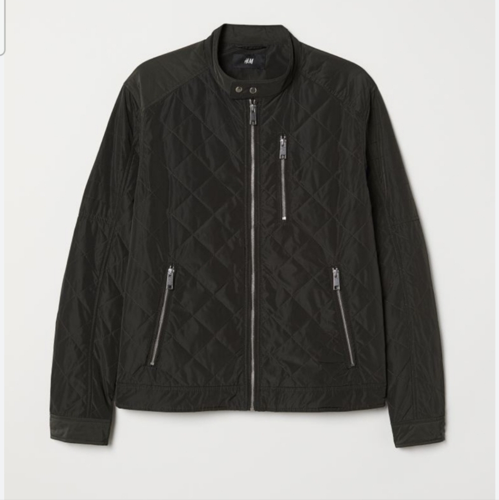 H&M Quilted moto jacket in black. Size XS